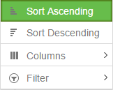 Filter and Sort Dropdown